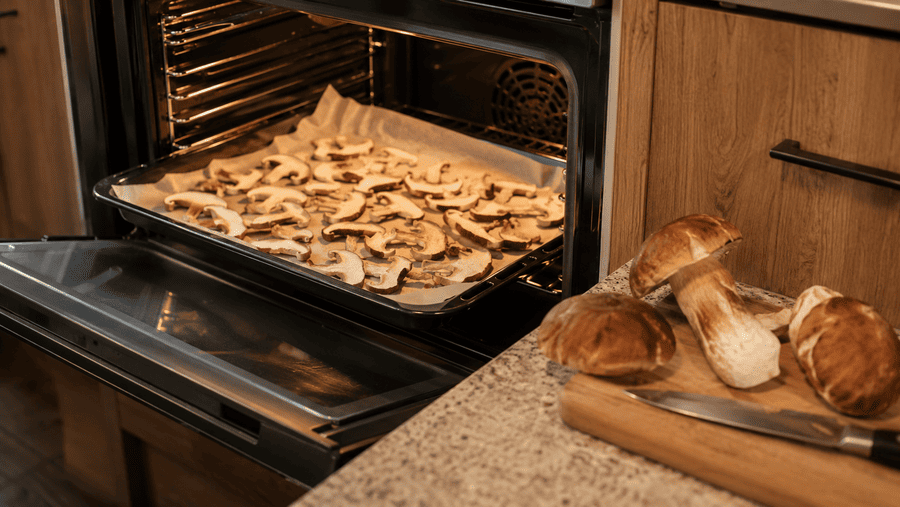 eekhoorntjesbrood drogen in een oven