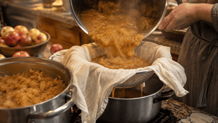 gekookte appels zeven
