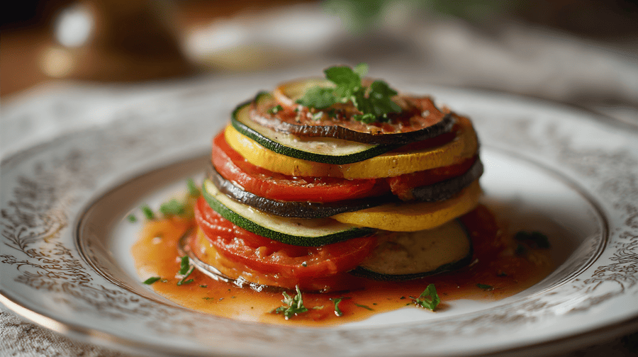 ratatouille op bord geserveerd