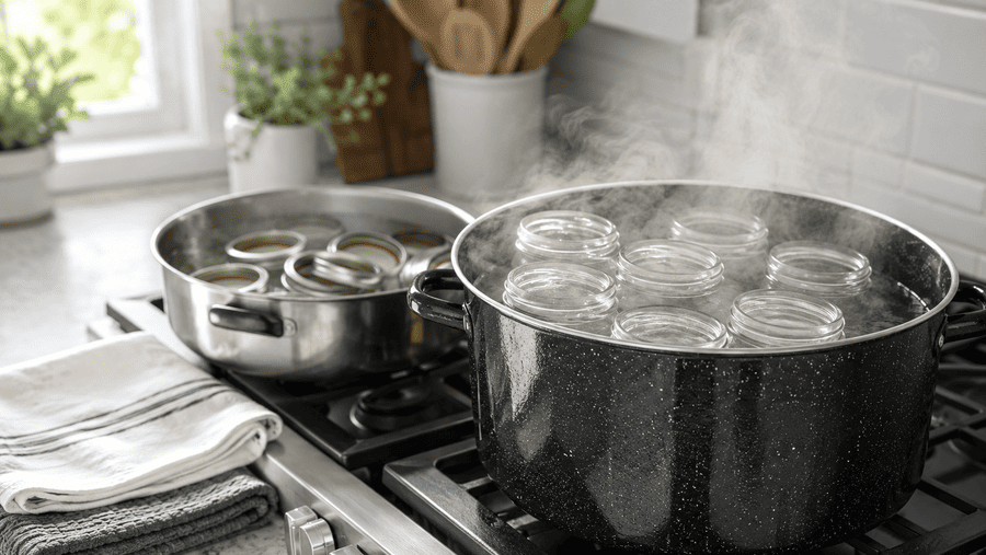 weckpotten met schroefdeksel uitkoken